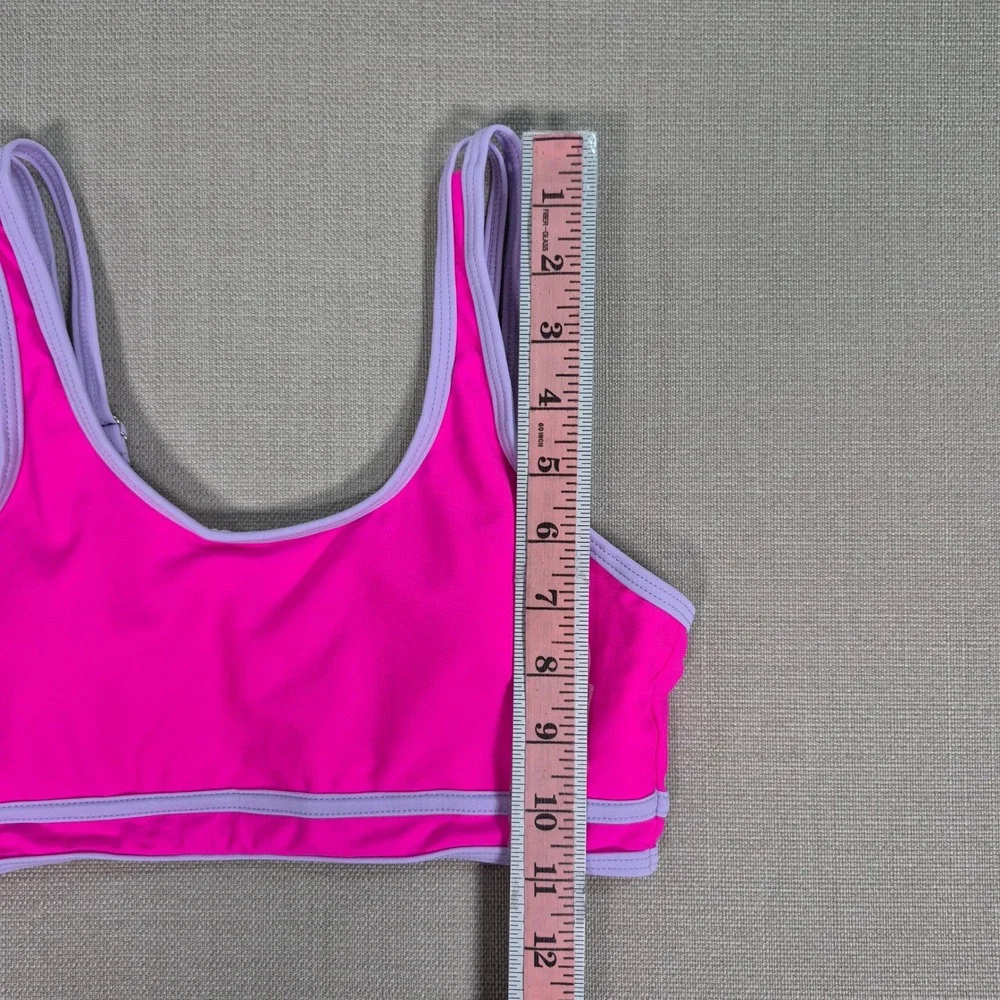 Girls Hot Pink and Purple Two Piece Swimsuit Bikini Set Size 11-12Y